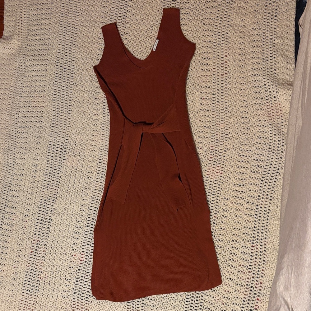 Zara Sleeveless Rust Midi Dress